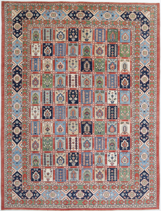Bakhtiari Hand Knotted Wool Rug 10' 1" x 13' 6" 10' 1" X 13' 6" (307 X 411) / Rust / Wool
