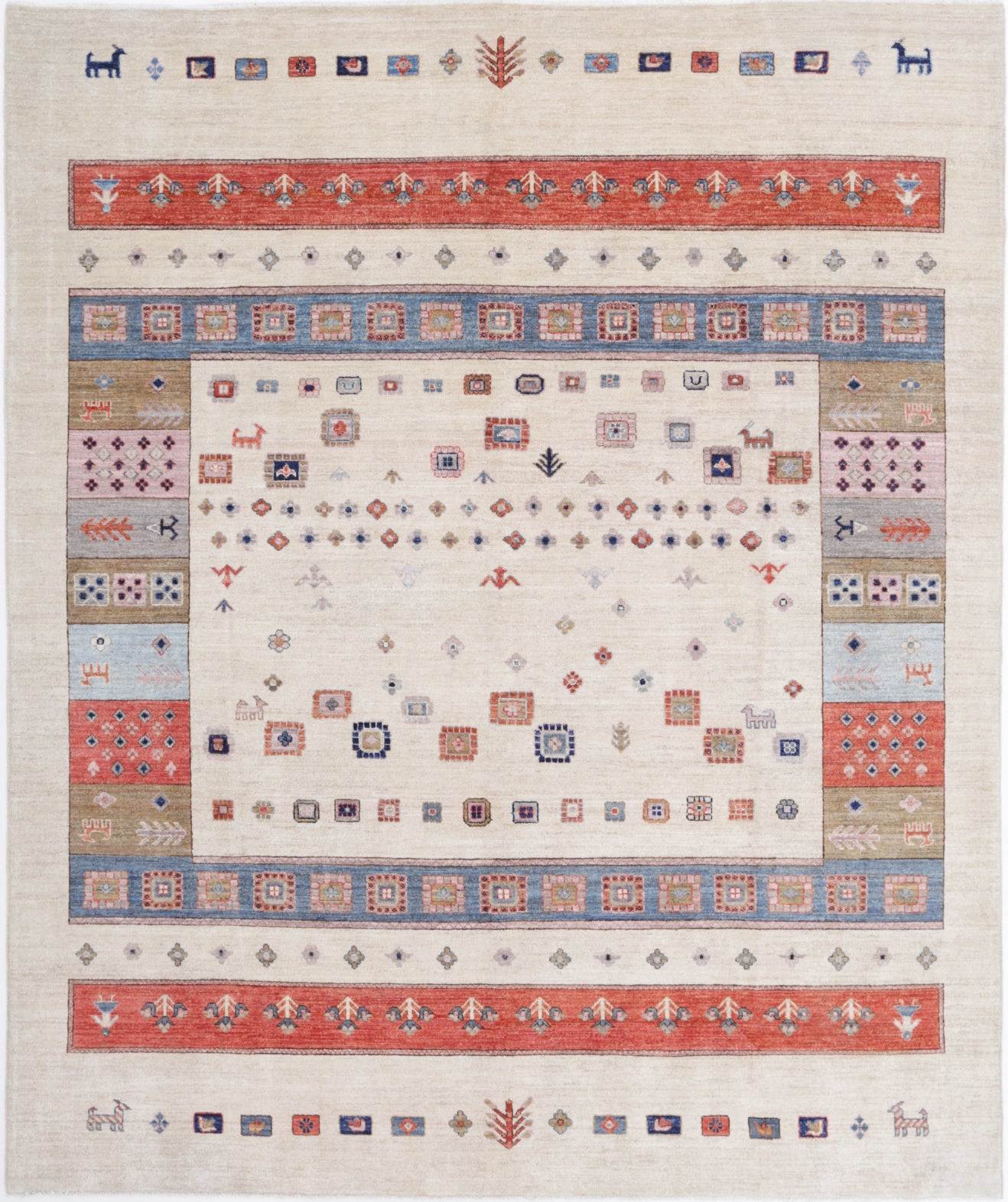 Gabbeh Hand Knotted Woolen Rug 8'0" X 9'7"