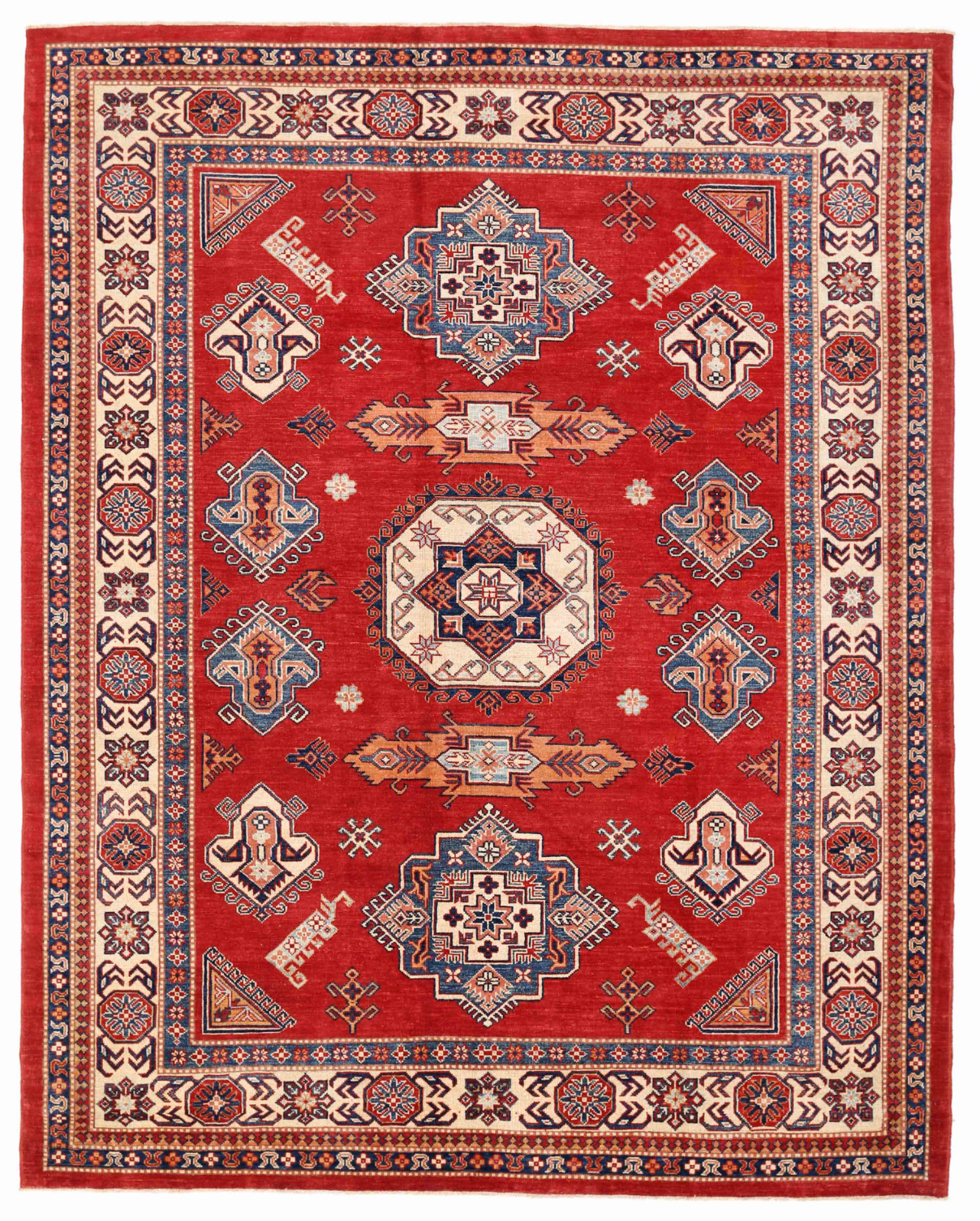 Kazak Hand Knotted Wool Rug 8' 3" x 10' 3" 8' 3" X 10' 3" (251 X 312) / Red / Wool