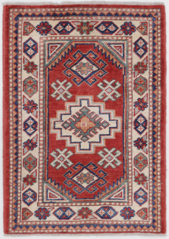 Kazak Hand Knotted Wool Rug 4' 10" x 6' 3" 4' 10" X 6' 3" (147 X 191) / Green / Wool