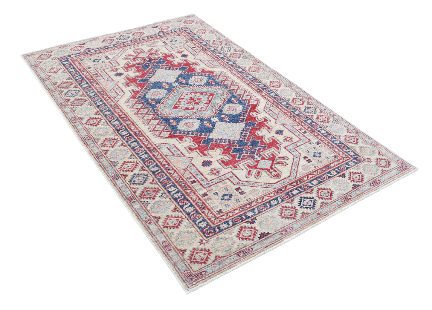 Kazak Hand Knotted Woolen Rug 4'0" X 6'2"