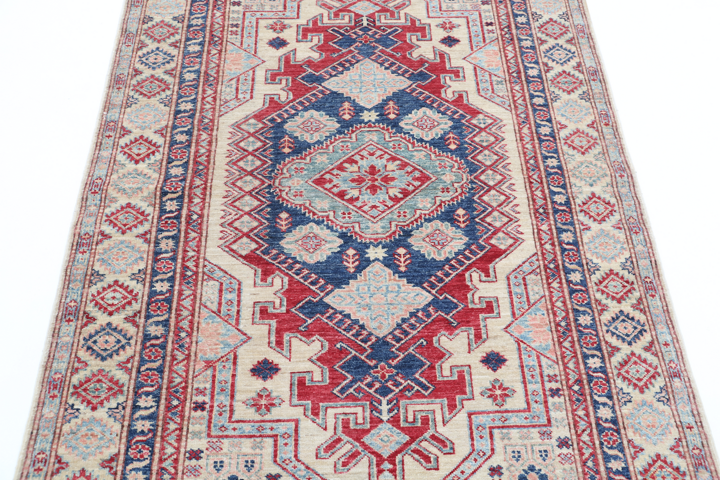 Kazak Hand Knotted Woolen Rug 4'0" X 6'2"