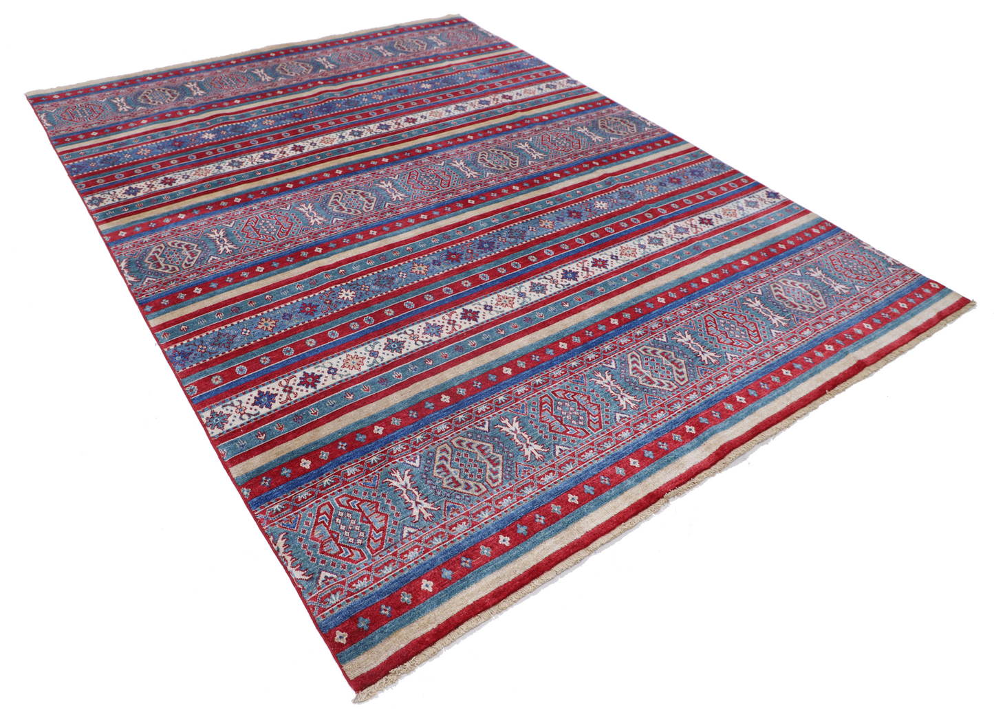 Khurjeen Hand Crafted Woolen Rug 7'0" X 9'4"