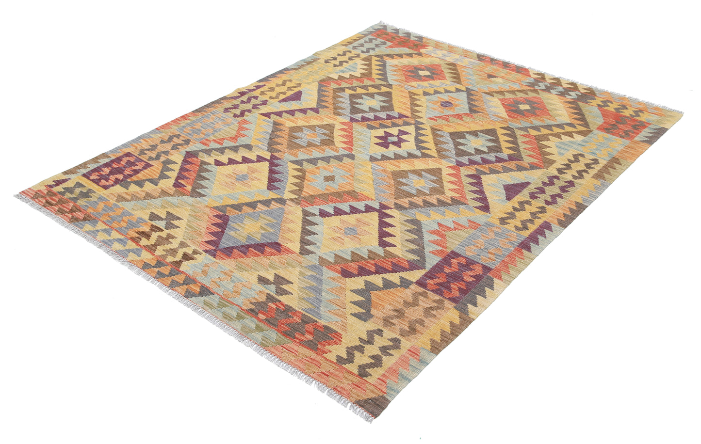 Maimana Kilim Hand Woven Woolen Rug 4'9" X 6'6"