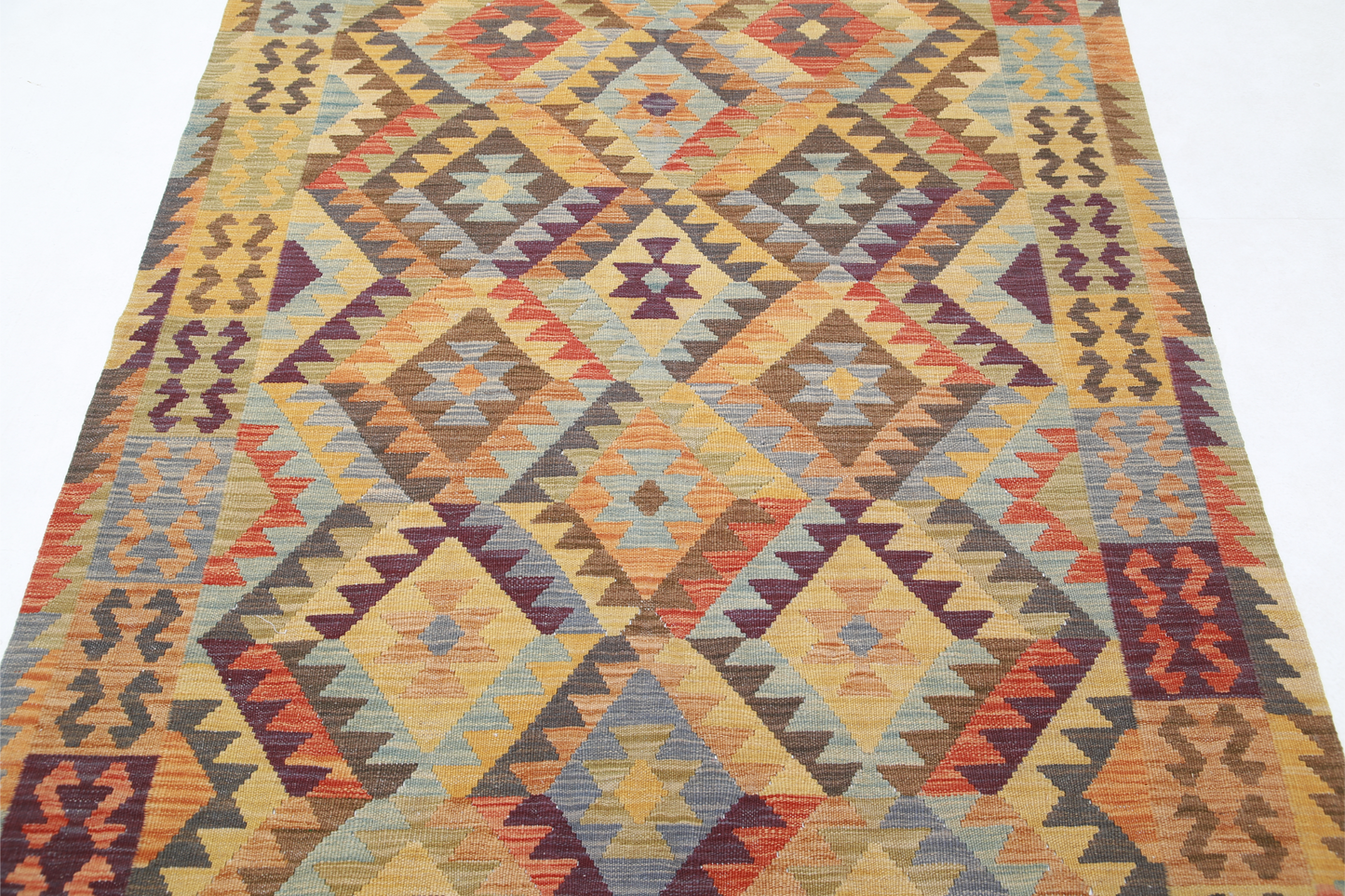 Maimana Kilim Hand Woven Woolen Rug 4'9" X 6'6"