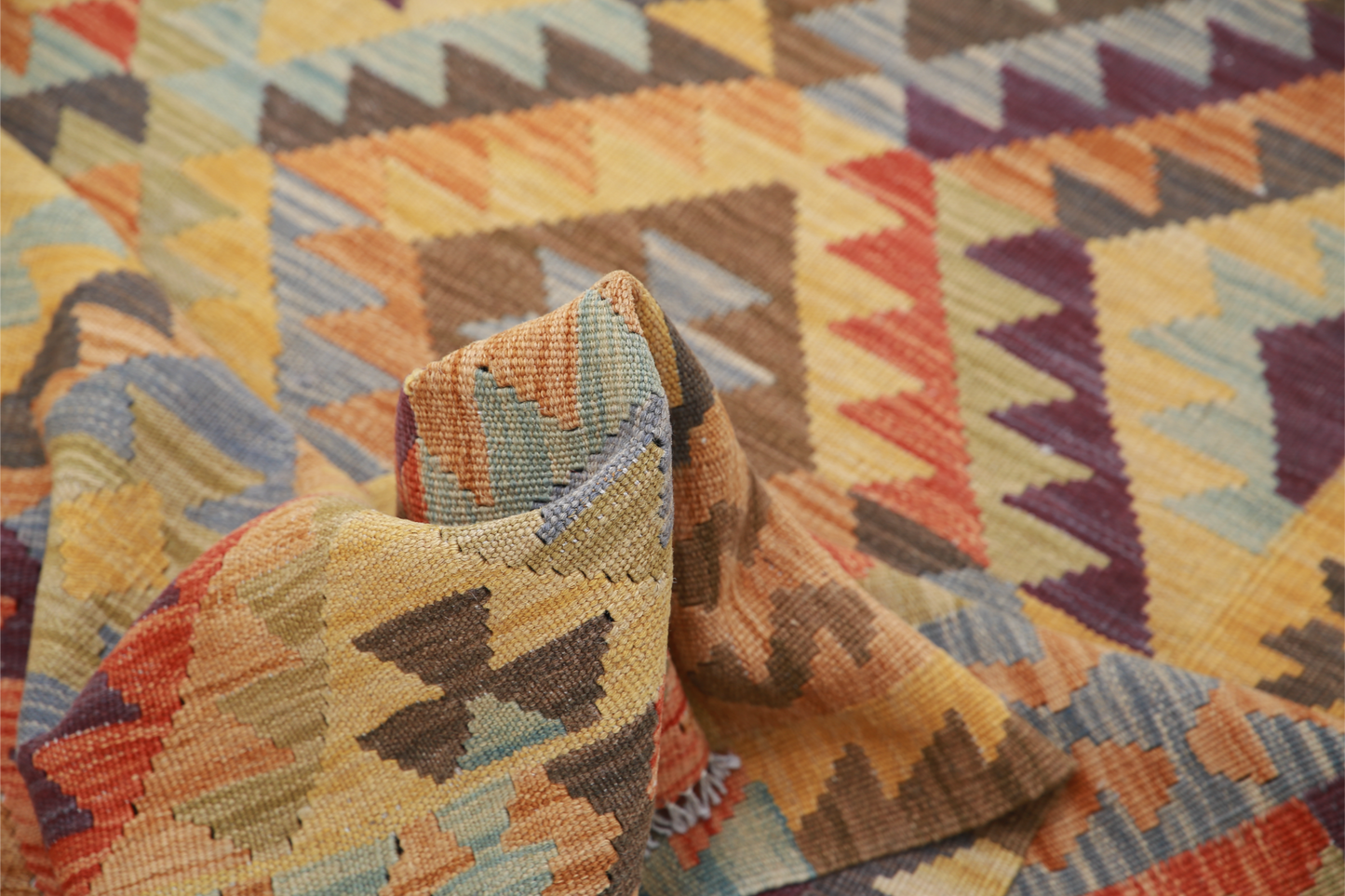 Maimana Kilim Hand Woven Woolen Rug 4'9" X 6'6"