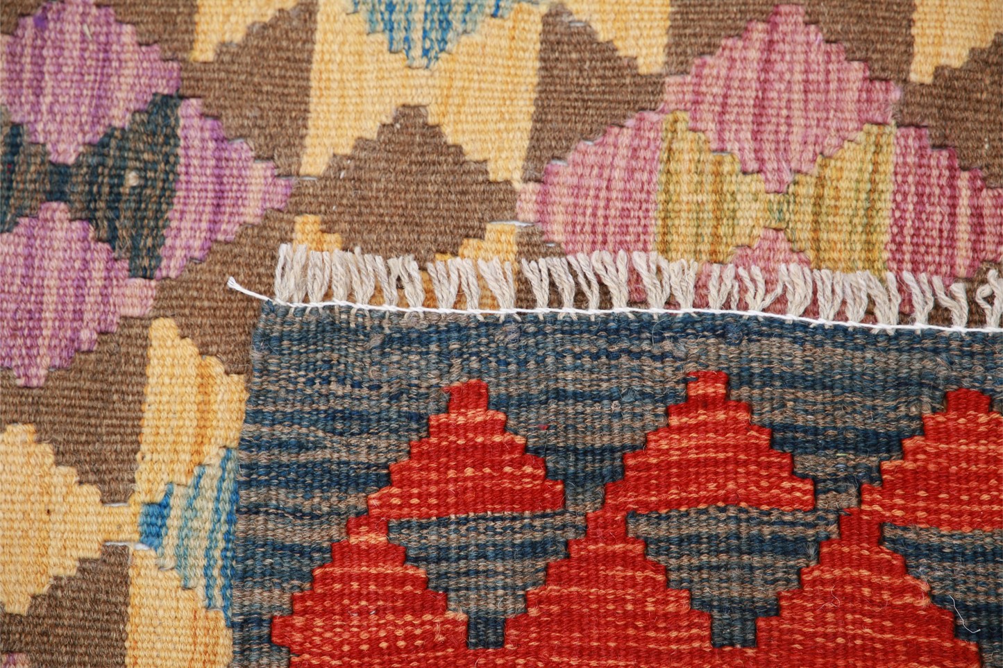 Maimana Kilim Hand Woven Woolen Rug 4'10" X 6'5"