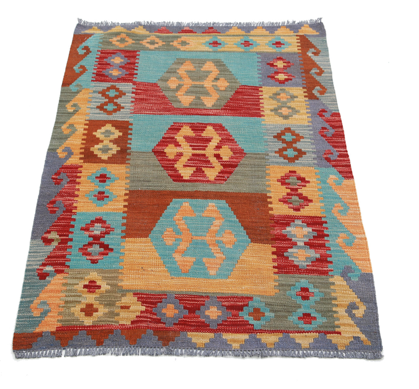Maimana Kilim Hand Woven Woolen Rug 2'6" X 3'10"