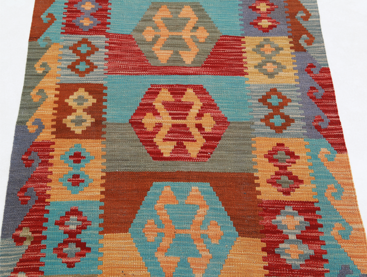 Maimana Kilim Hand Woven Woolen Rug 2'6" X 3'10"