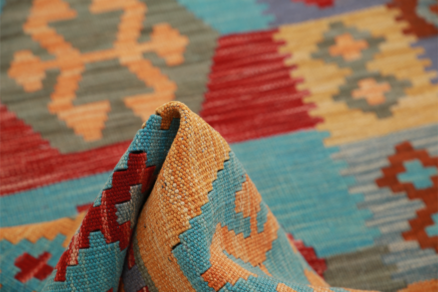 Maimana Kilim Hand Woven Woolen Rug 2'6" X 3'10"