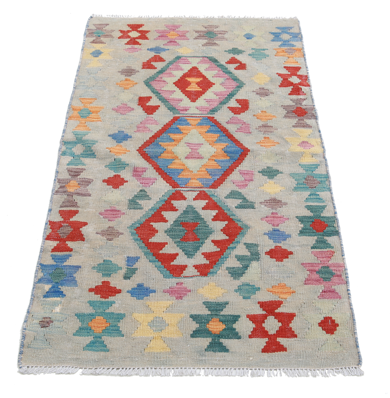 Maimana Kilim Hand Woven Woolen Rug 2'4" X 4'3"