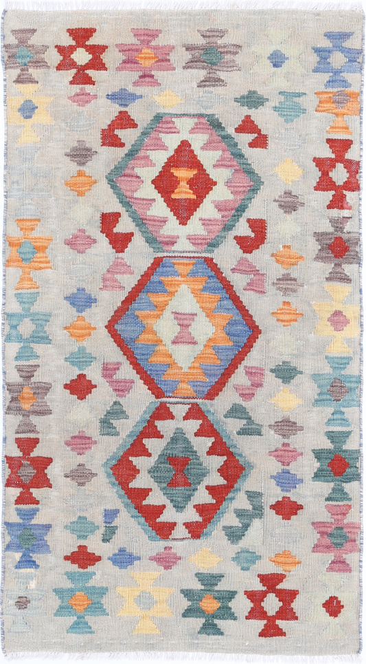 Maimana Kilim Hand Woven Woolen Rug 2'4" X 4'3"
