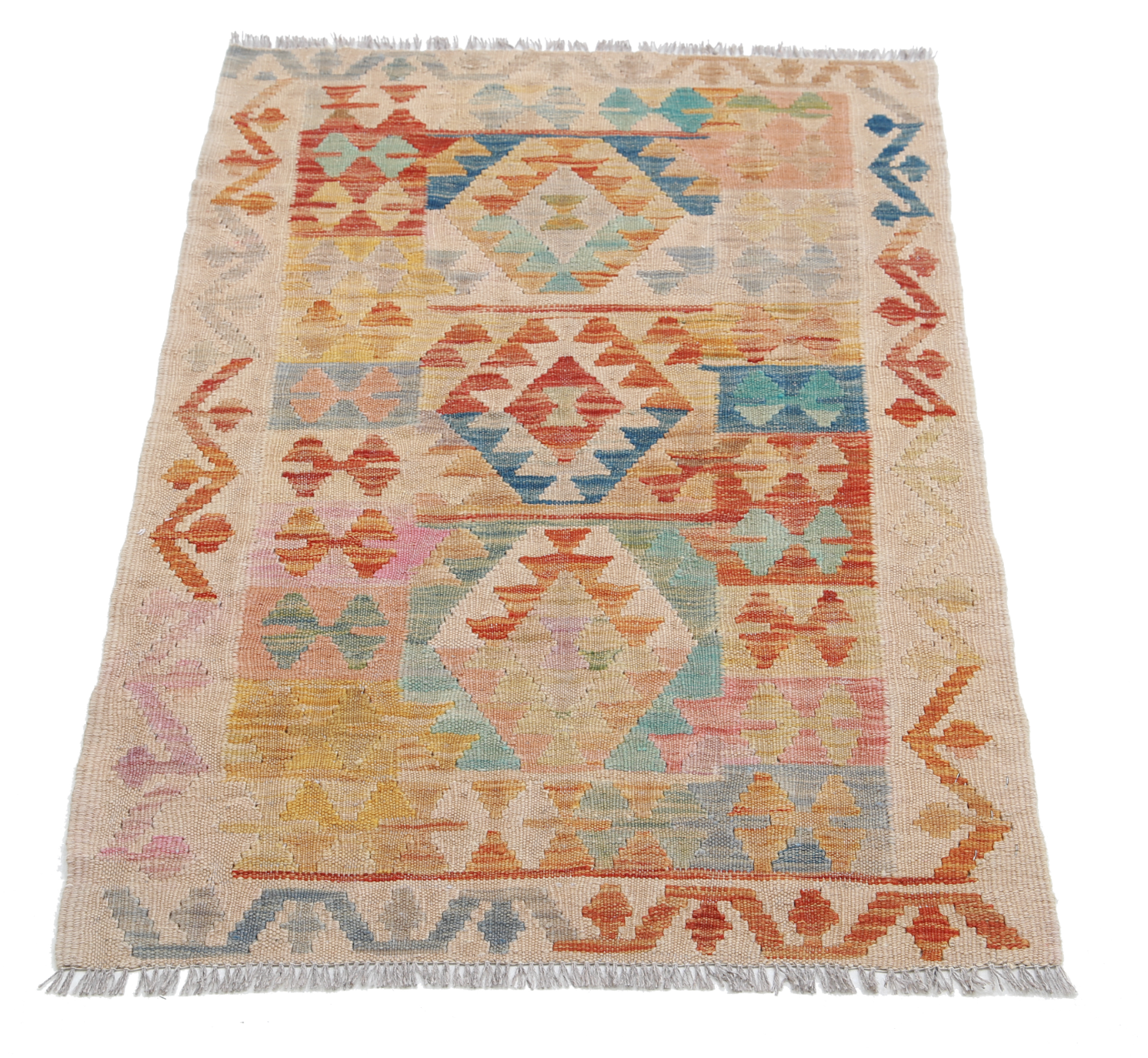 Maimana Kilim Hand Woven Woolen Rug 2'5" X 3'10"