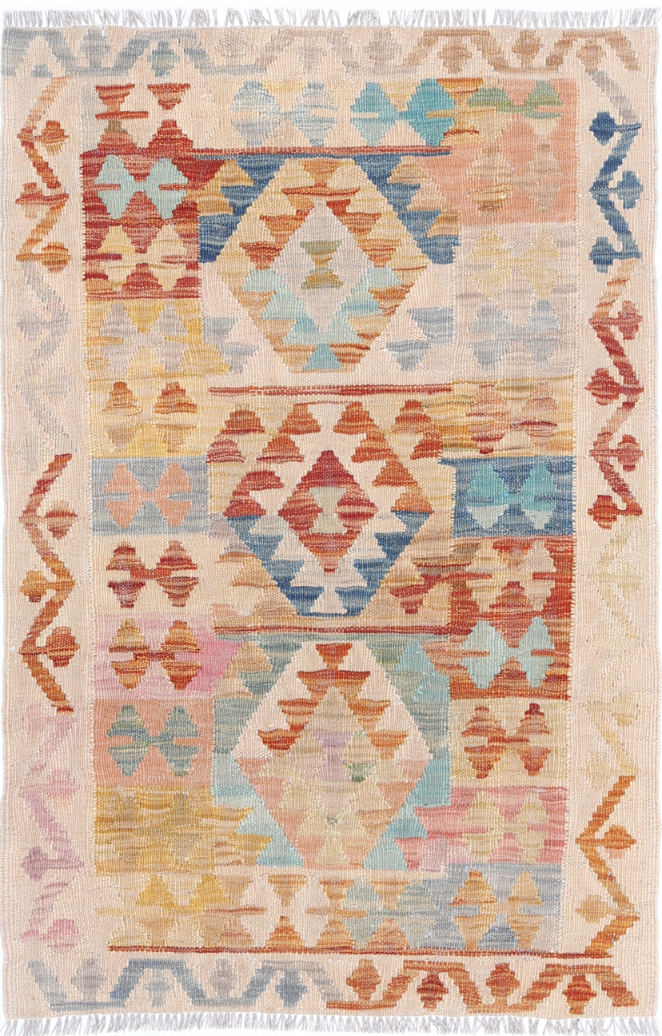 Maimana Kilim Hand Woven Woolen Rug 2'5" X 3'10"