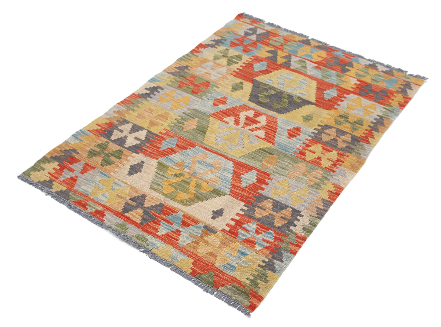 Maimana Kilim Hand Woven Woolen Rug 2'8" X 4'0"