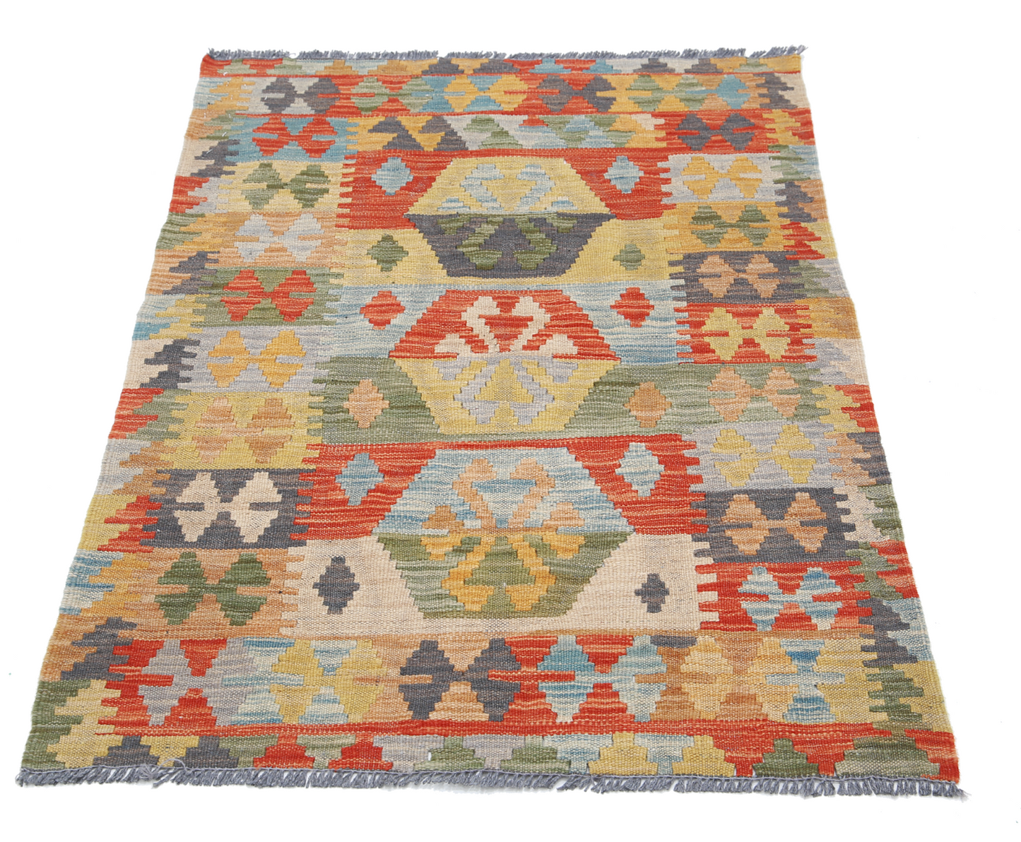 Maimana Kilim Hand Woven Woolen Rug 2'8" X 4'0"