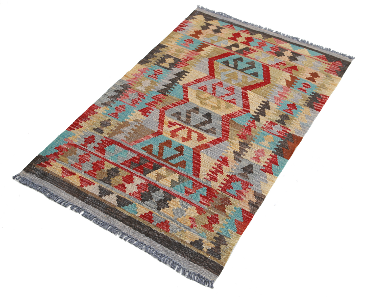 Maimana Kilim Hand Woven Woolen Rug 2'7" X 4'3"