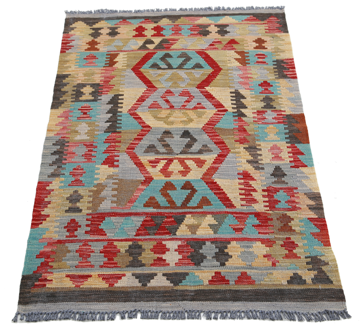 Maimana Kilim Hand Woven Woolen Rug 2'7" X 4'3"