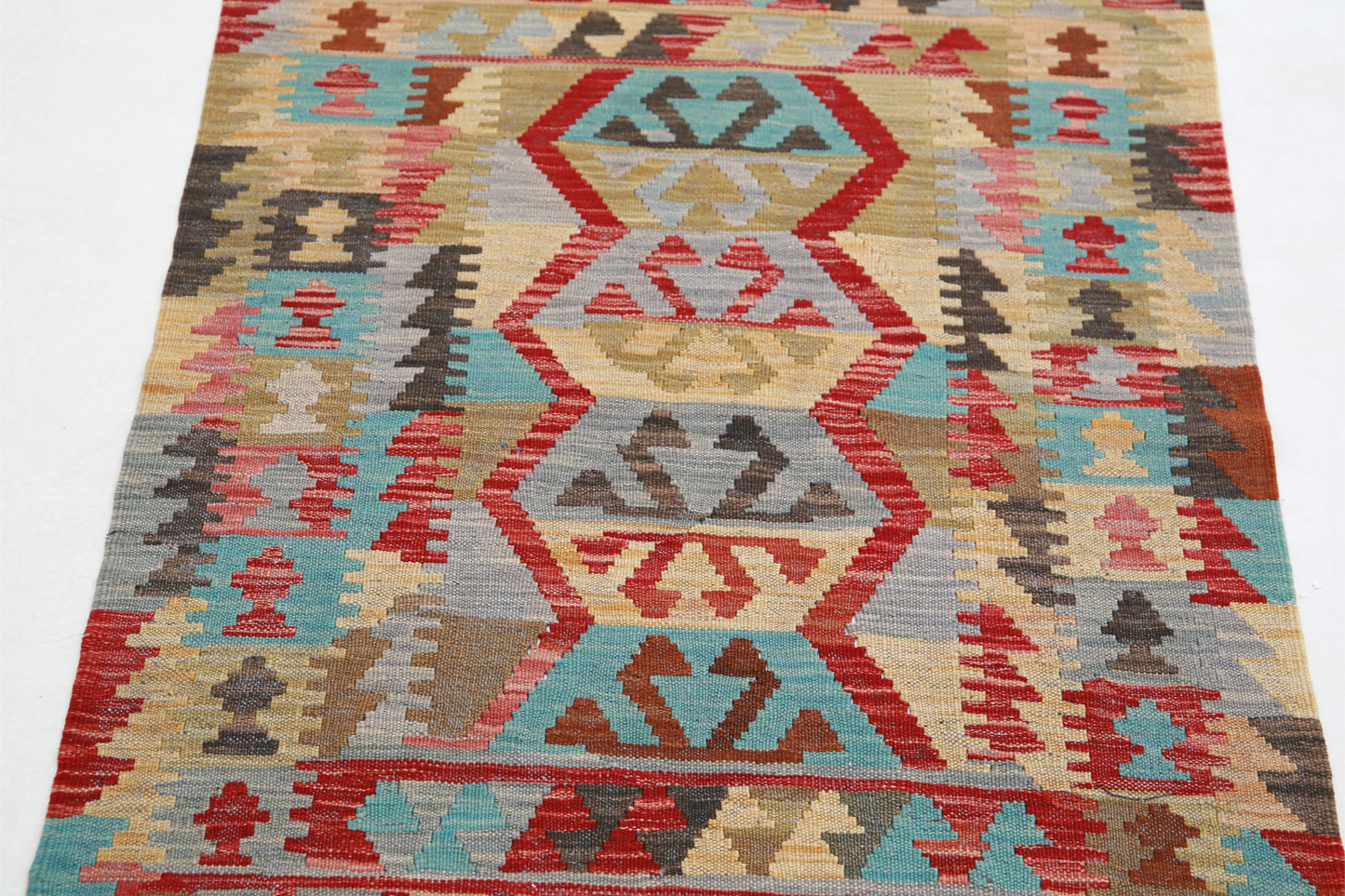 Maimana Kilim Hand Woven Woolen Rug 2'7" X 4'3"