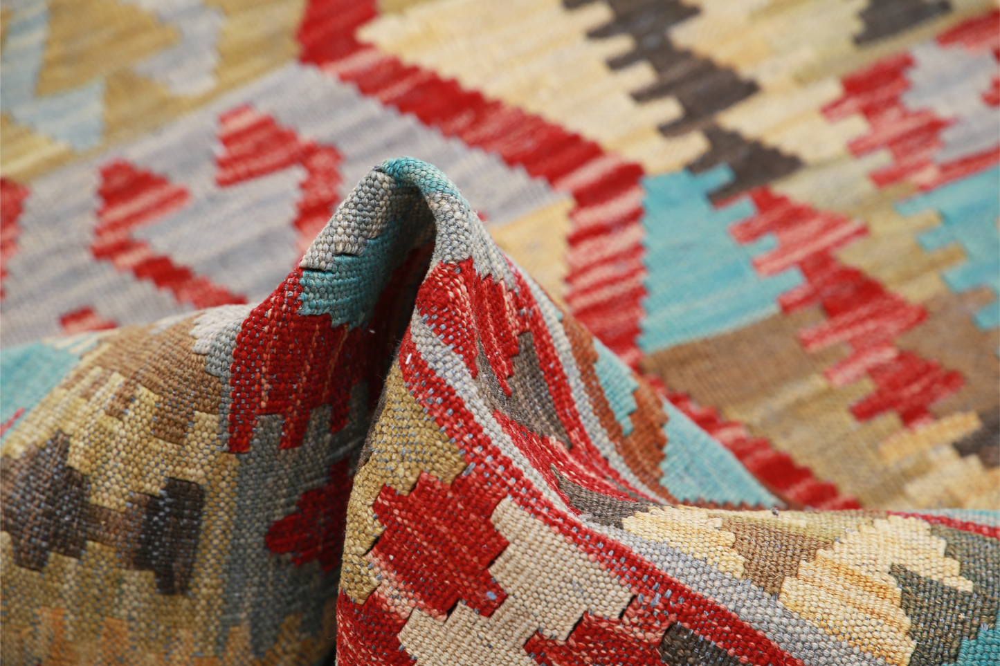 Maimana Kilim Hand Woven Woolen Rug 2'7" X 4'3"