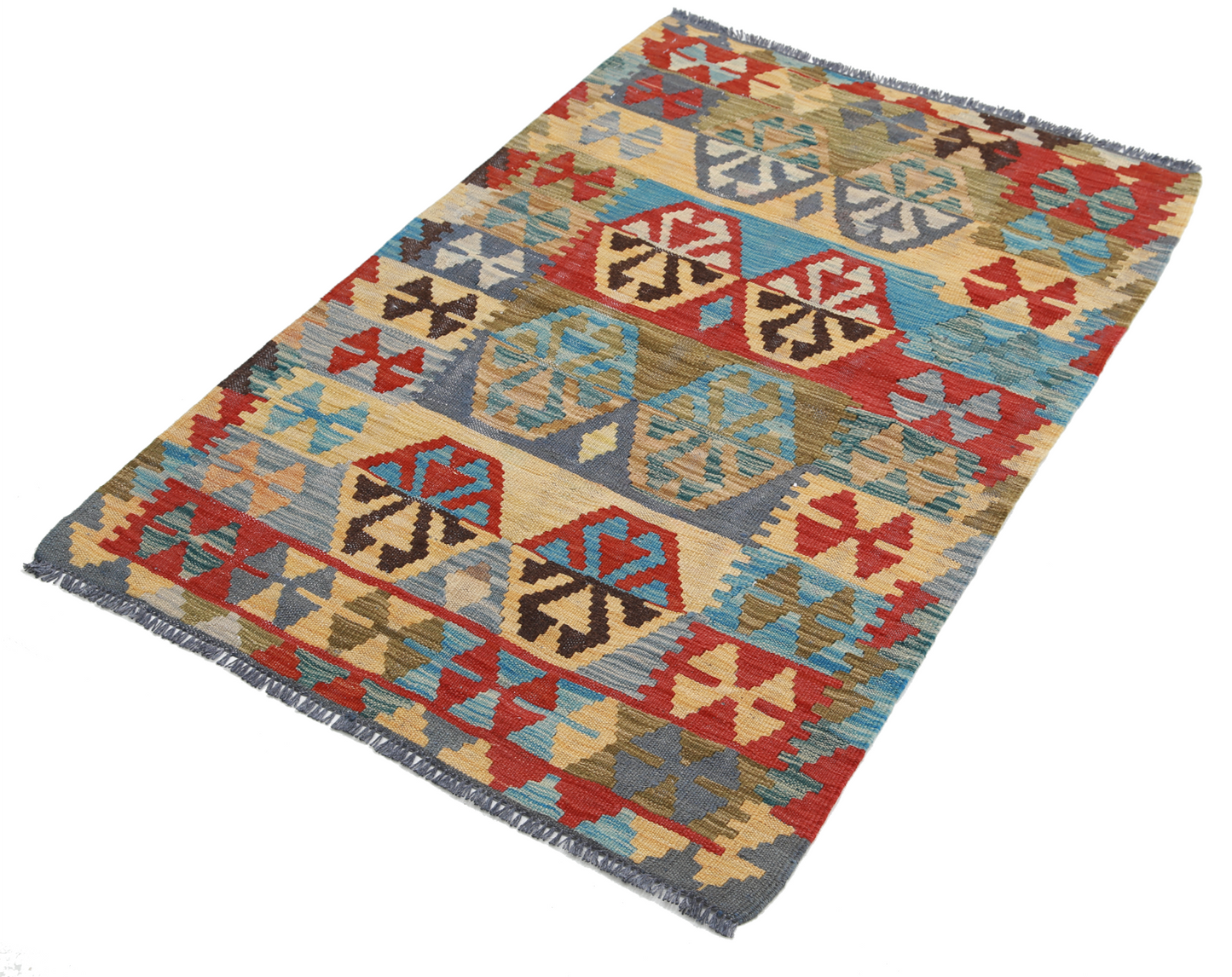 Maimana Kilim Hand Woven Woolen Rug 2'9" X 4'1"