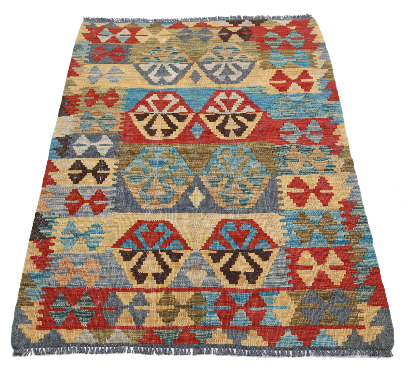 Maimana Kilim Hand Woven Woolen Rug 2'9" X 4'1"