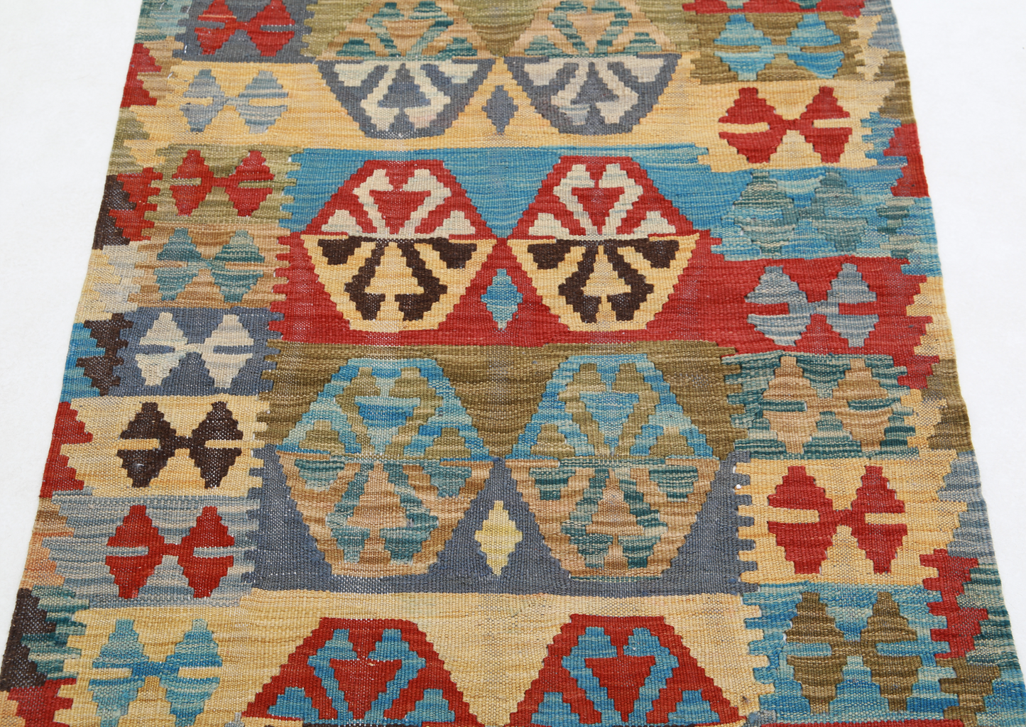 Maimana Kilim Hand Woven Woolen Rug 2'9" X 4'1"