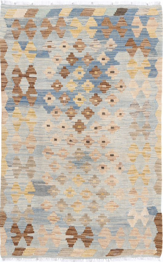 Maimana Kilim Hand Woven Woolen Rug 2'7" X 4'2"