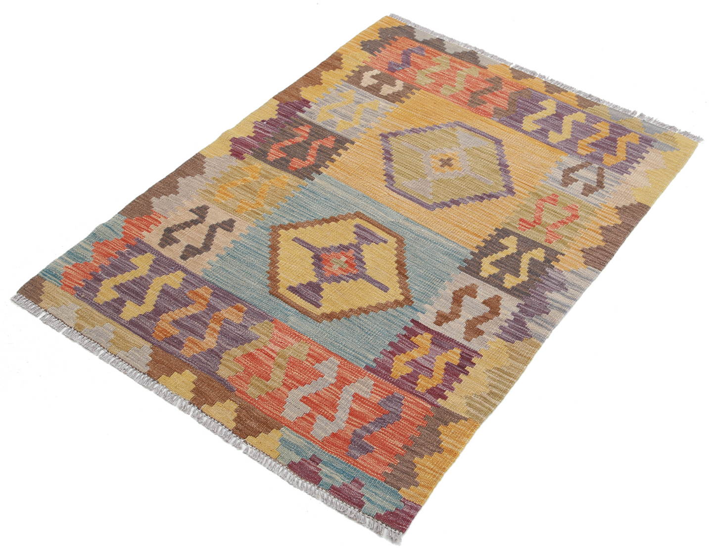 Maimana Kilim Hand Woven Woolen Rug 2'9" X 3'11"