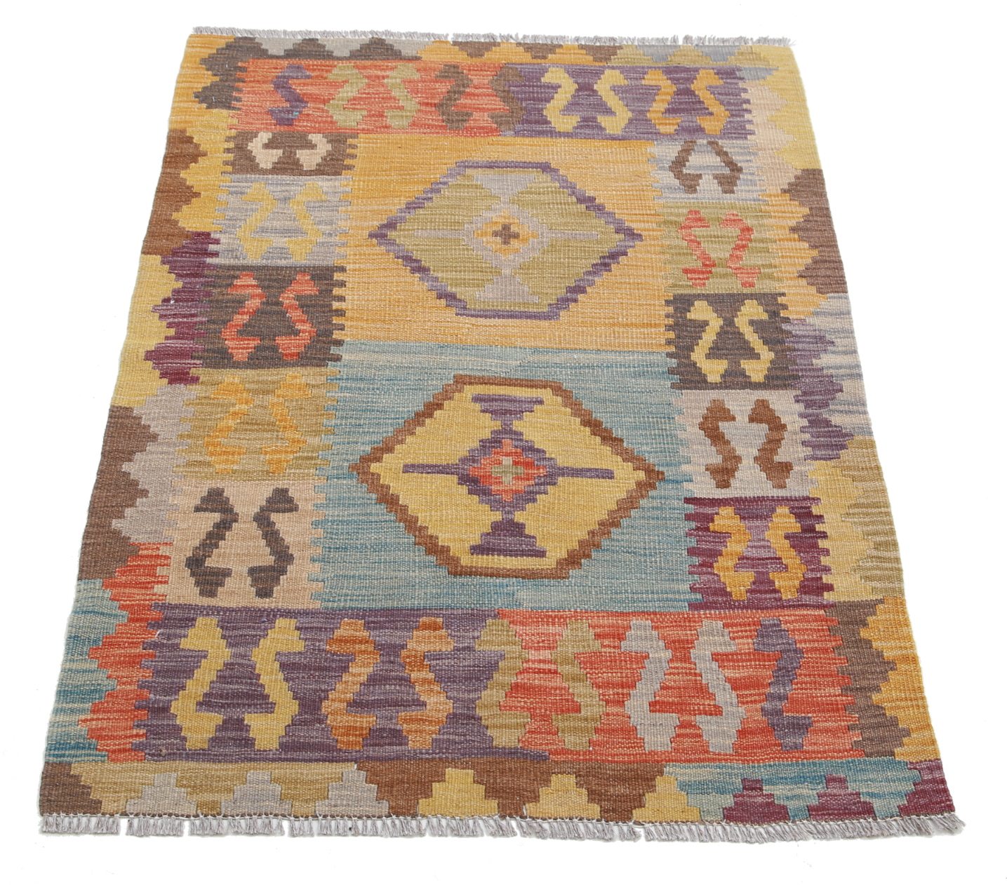 Maimana Kilim Hand Woven Woolen Rug 2'9" X 3'11"