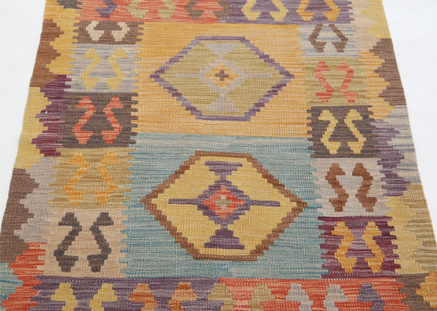 Maimana Kilim Hand Woven Woolen Rug 2'9" X 3'11"