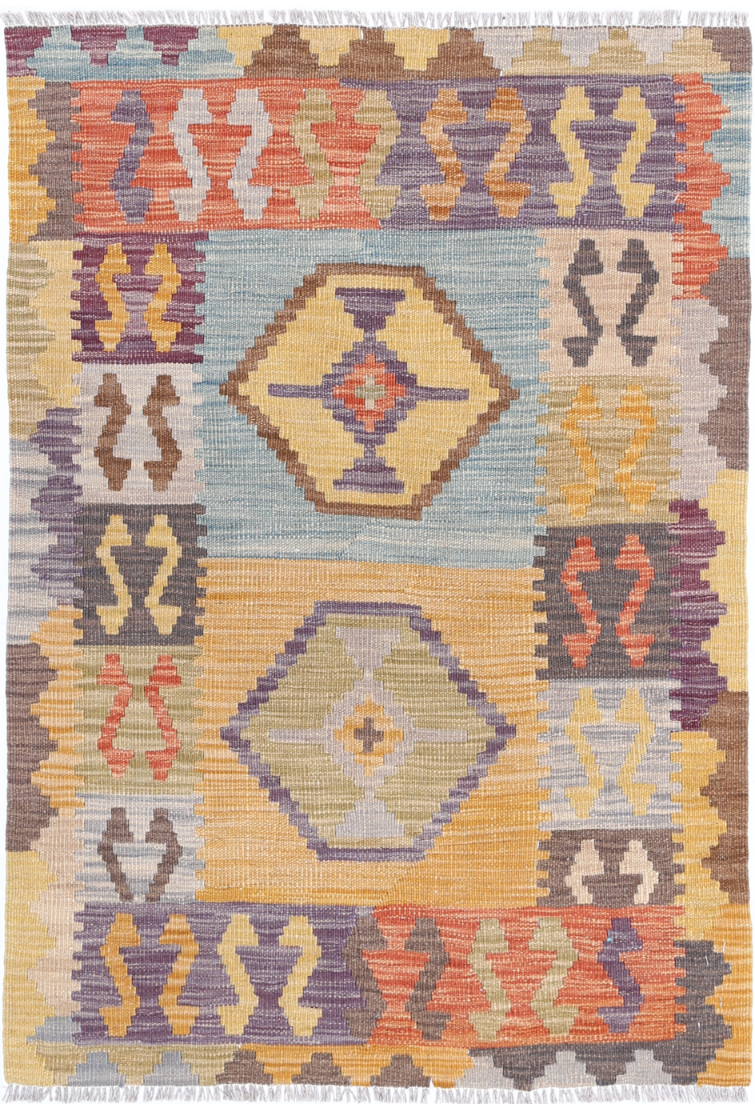 Maimana Kilim Hand Woven Woolen Rug 2'9" X 3'11"