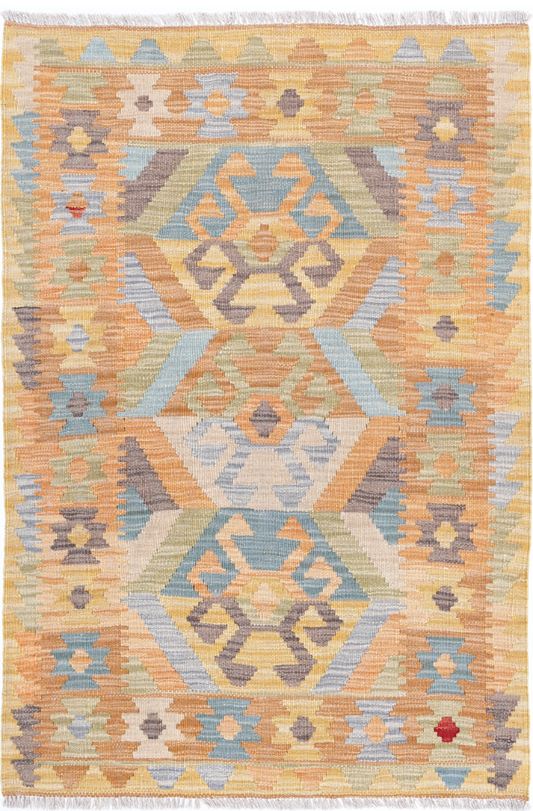 Maimana Kilim Hand Woven Woolen Rug 2'8" X 3'11"