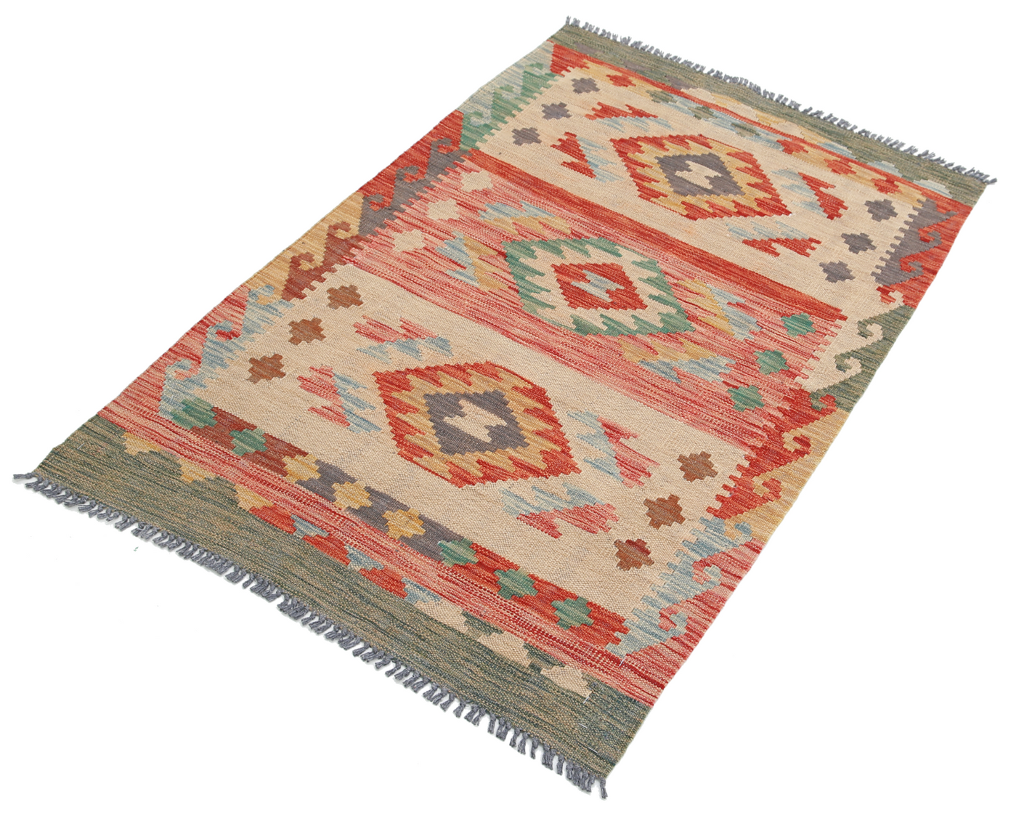 Maimana Kilim Hand Woven Woolen Rug 2'8" X 4'0"