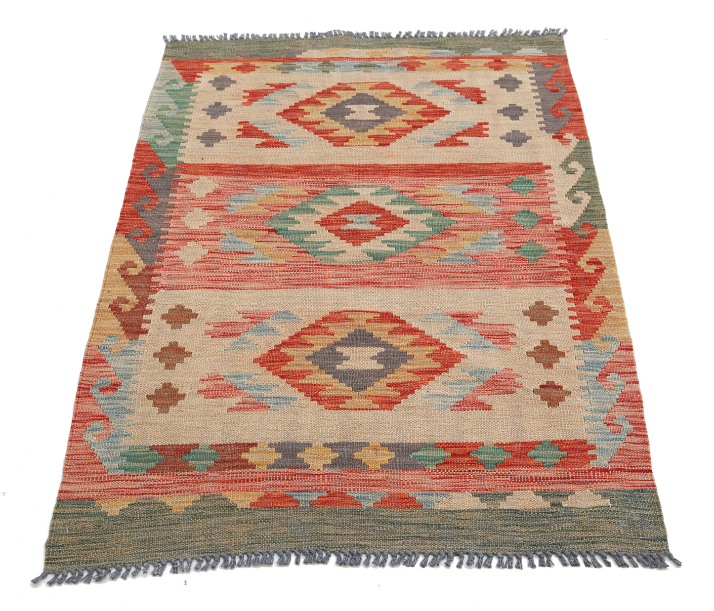 Maimana Kilim Hand Woven Woolen Rug 2'8" X 4'0"