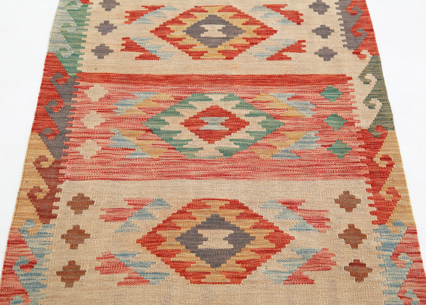 Maimana Kilim Hand Woven Woolen Rug 2'8" X 4'0"