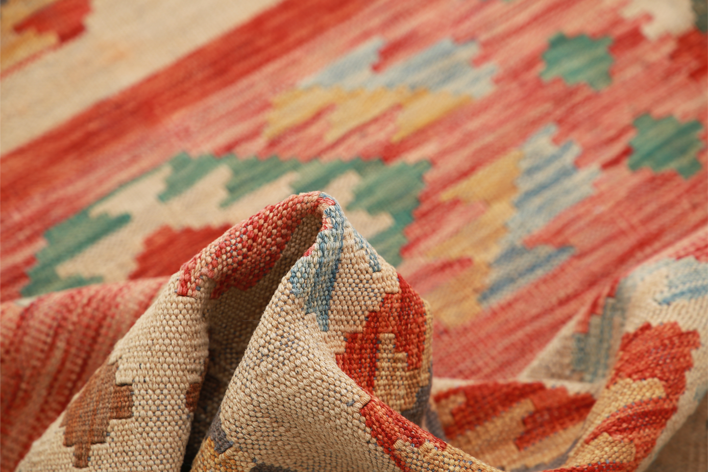 Maimana Kilim Hand Woven Woolen Rug 2'8" X 4'0"