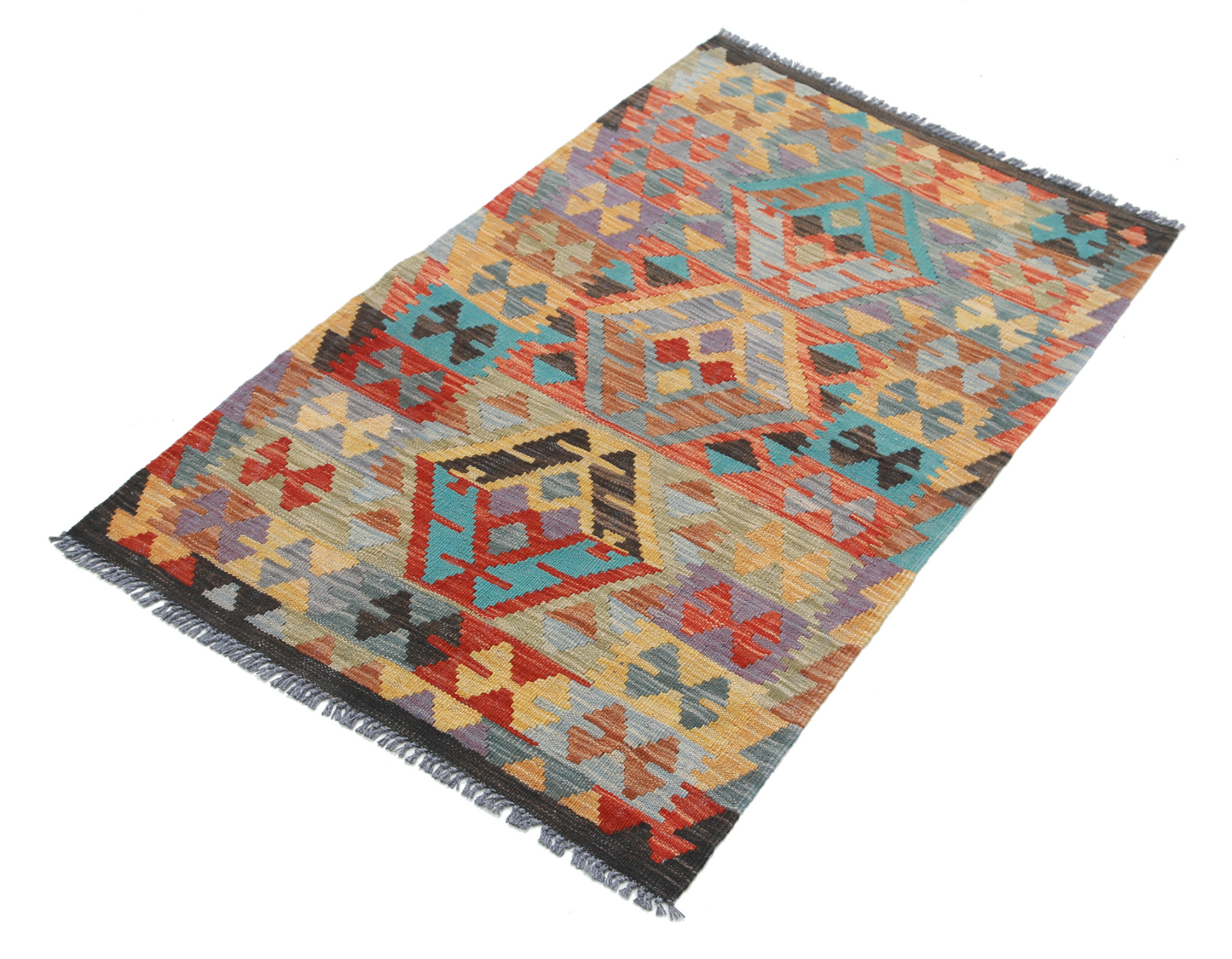 Maimana Kilim Hand Woven Woolen Rug 2'6" X 4'1"