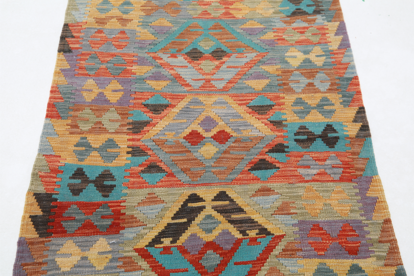 Maimana Kilim Hand Woven Woolen Rug 2'6" X 4'1"