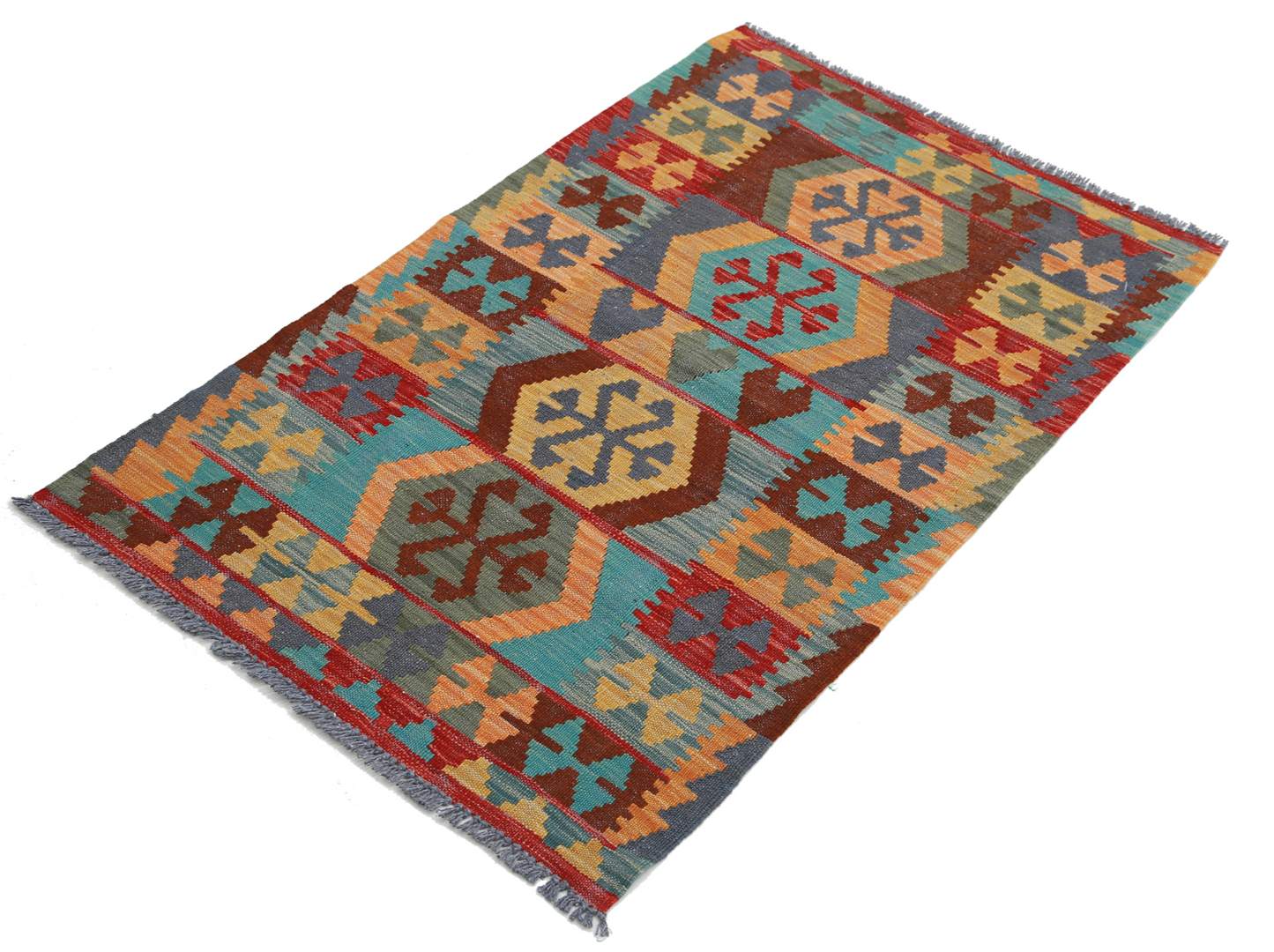 Maimana Kilim Hand Woven Woolen Rug 2'6" X 4'1"