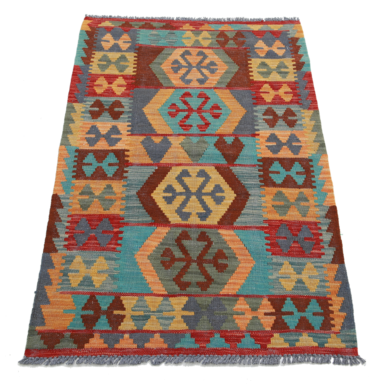Maimana Kilim Hand Woven Woolen Rug 2'6" X 4'1"