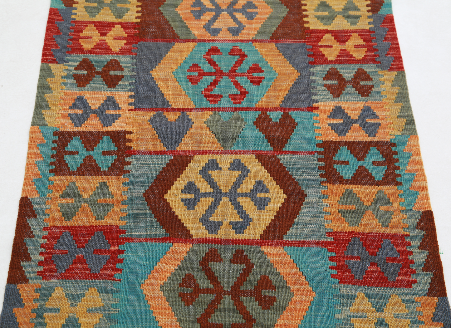 Maimana Kilim Hand Woven Woolen Rug 2'6" X 4'1"