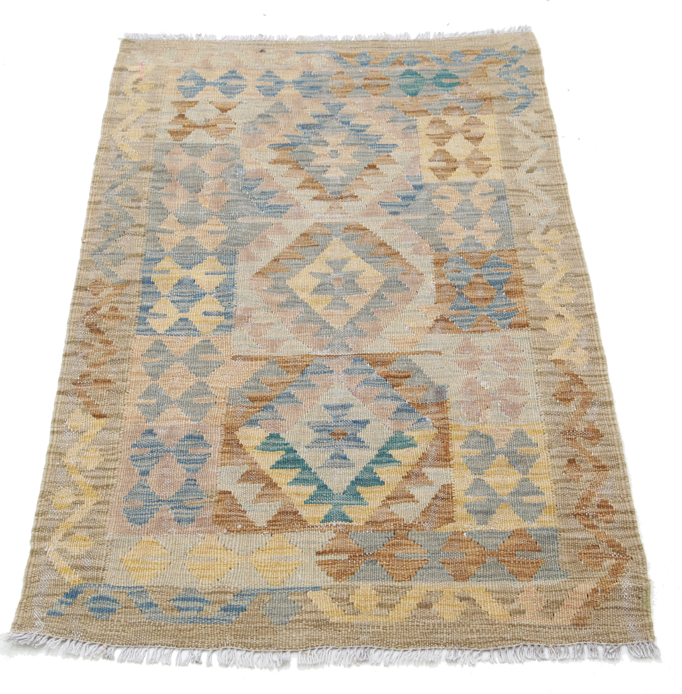 Maimana Kilim Hand Woven Woolen Rug 2'4" X 3'10"