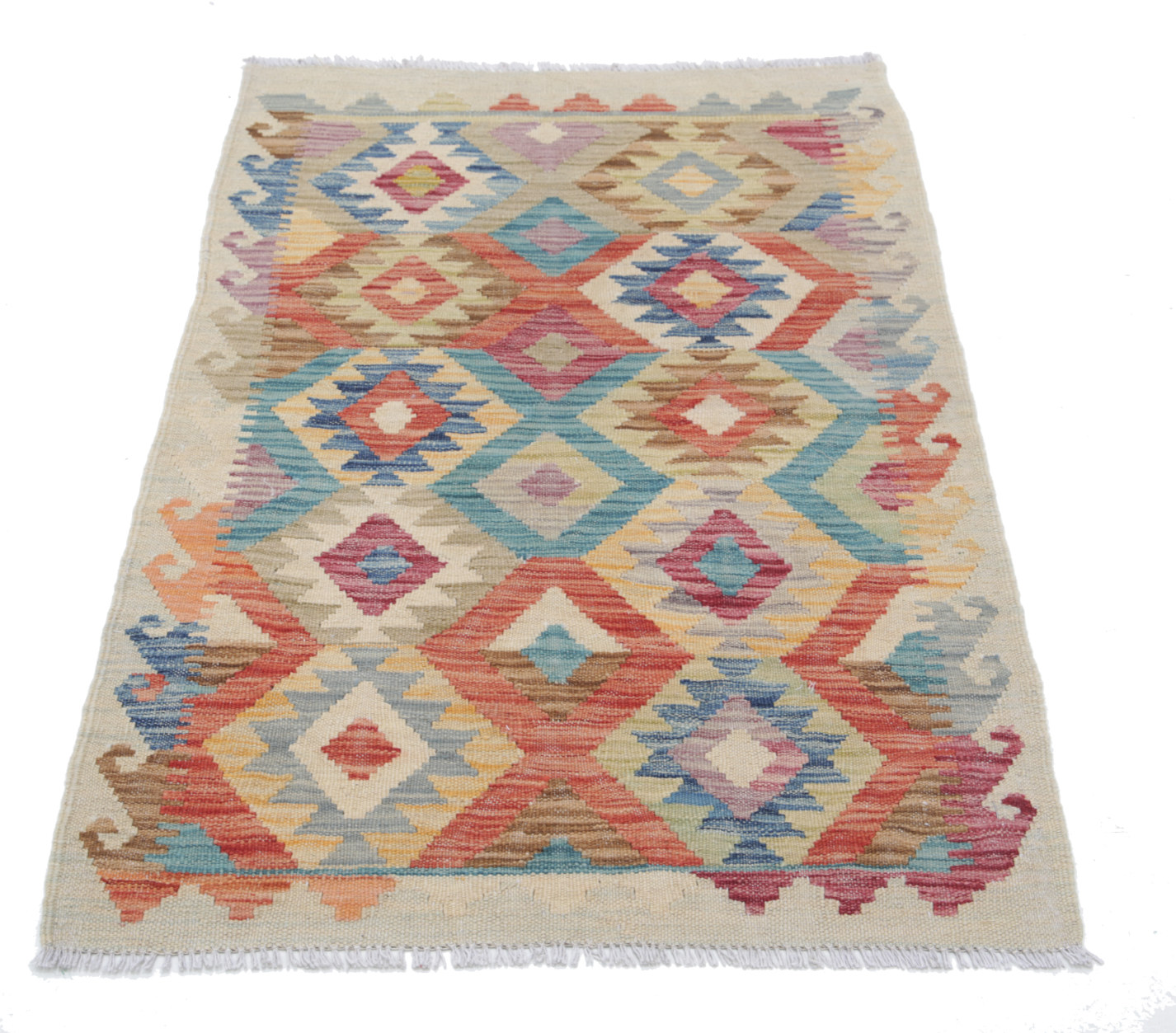 Maimana Kilim Hand Woven Woolen Rug 2'5" X 3'10"