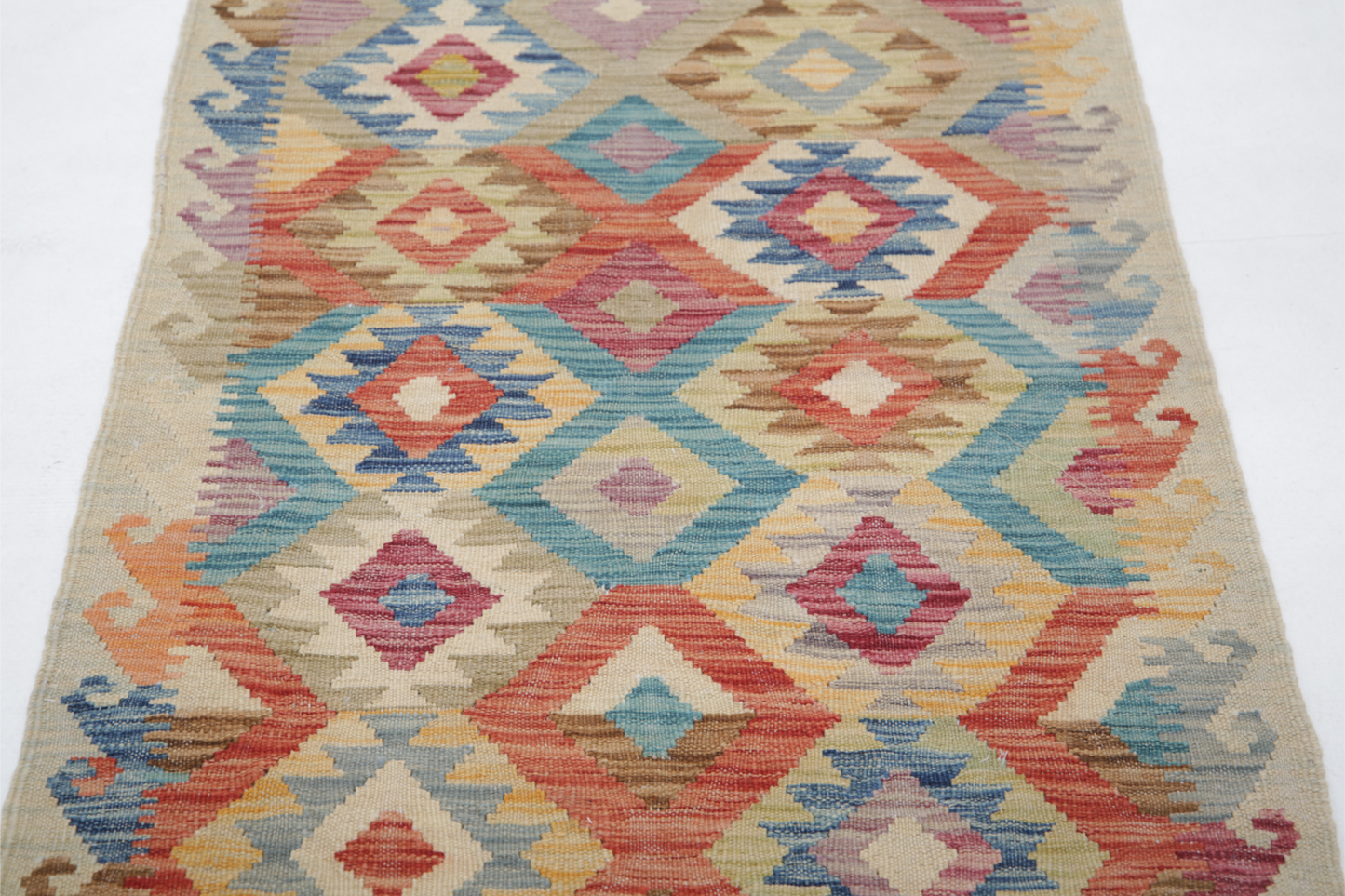 Maimana Kilim Hand Woven Woolen Rug 2'5" X 3'10"