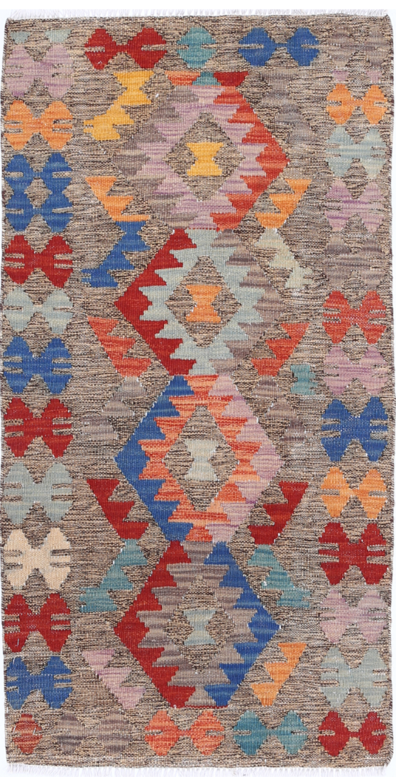 Maimana Kilim Hand Woven Woolen Rug 2'2" X 4'2"