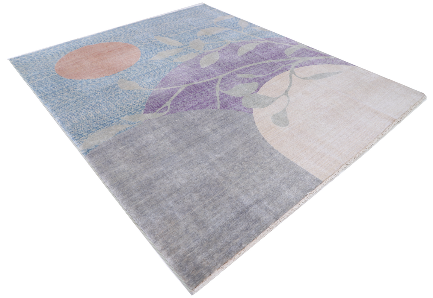 Modern Hand Crafted Woolen Rug 7'8" X 8'11"