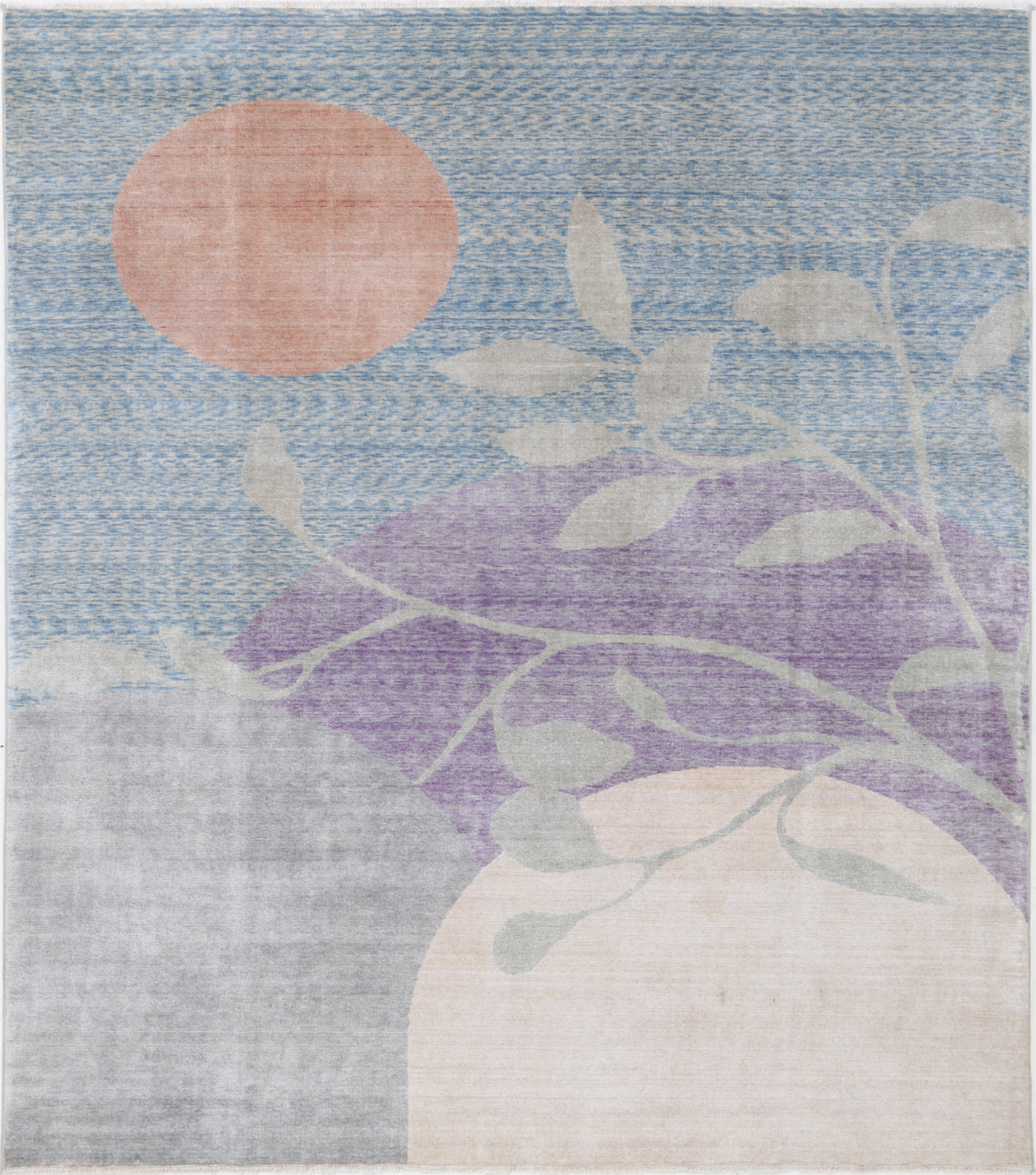 Modern Hand Crafted Woolen Rug 7'8" X 8'11"