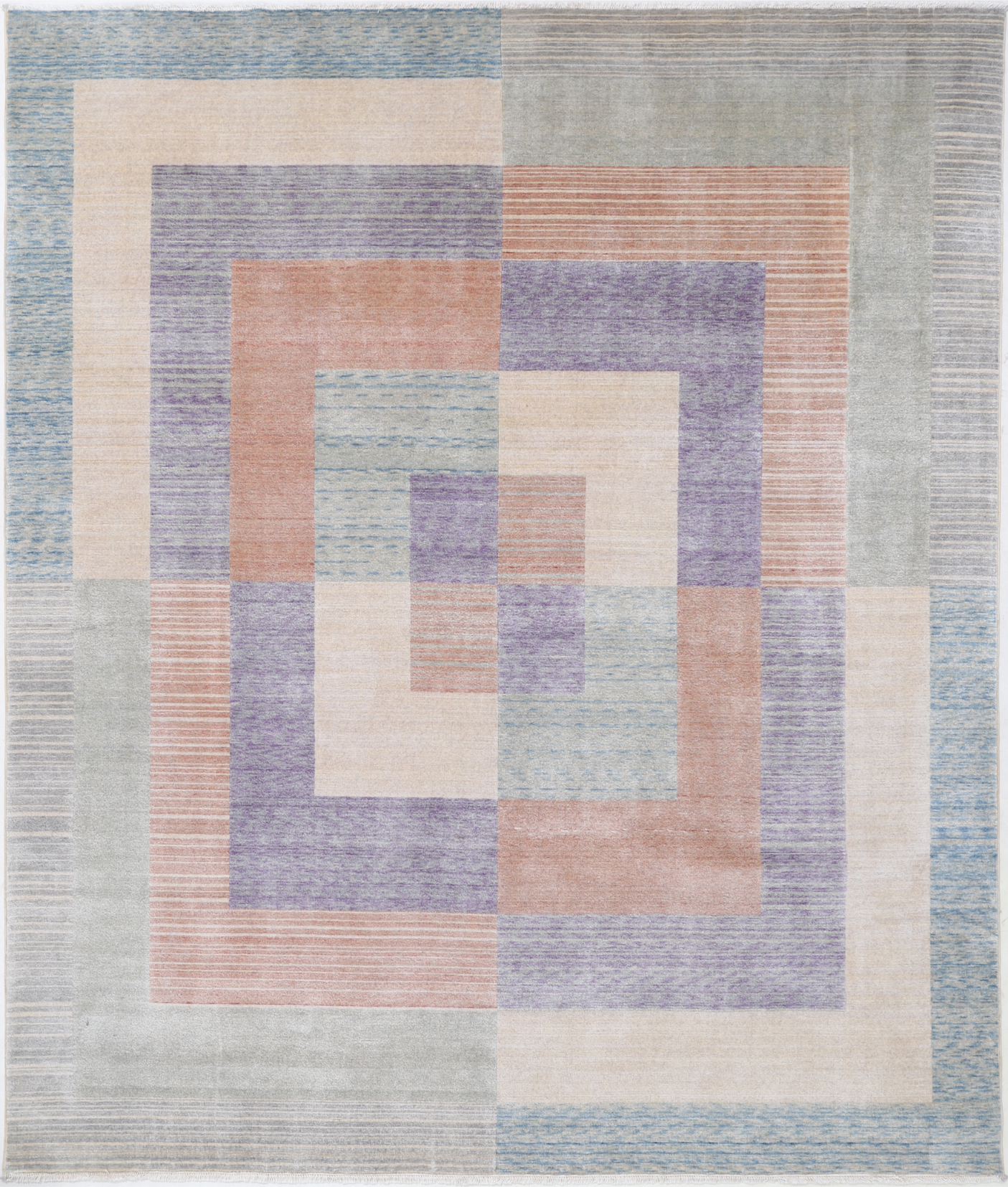 Modern Hand Crafted Woolen Rug 7'9" X 9'1"