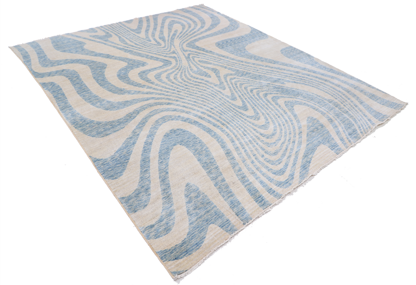 Modern Hand Crafted Woolen Rug 7'9" X 9'1"
